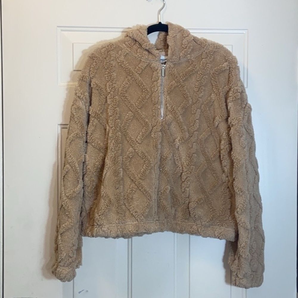 No Boundaries Cozy Tan Women's Jacket Sweater Size XL (16-18)